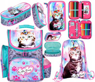Aktovka - TORNISTER PENCIL CASE PDW Sáčková taška CAT UNICORN