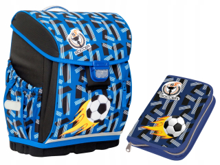 Aktovka - Školská taška Hama modrý futbal s ceruzkou