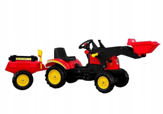 Traktor pre deti pre pedále s prívesom + lyžičkou