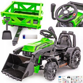Traktor pre detské batériu s lyžicou prívesom