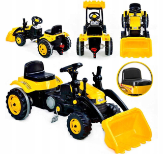 Pedálový traktor s lyžičkou veľkým buldozérom Woopie