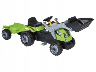 Pedálový traktor s prívesom a zlým farmárom Max
