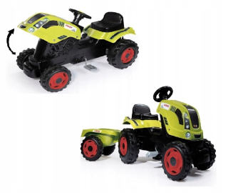 Pedálový traktor s nastavením prívesu sedadla