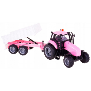 PINK TRACTOR s prívesom LIGHT SOUND MODEL
