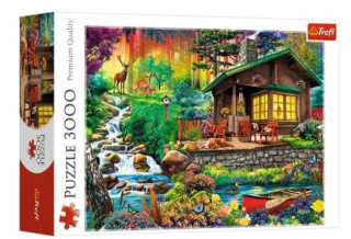 TREFL puzzle 3000 el. Očarujúce chata v lese lese