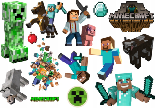 Minecraft - Dočasné tetovanie pre deti Minecraft