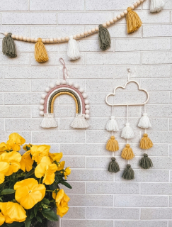 Obráz do detskej izby - Škandinávska čipka boho makrama čipka
