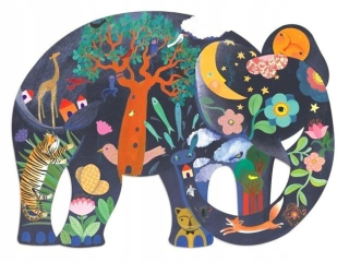 Kartónové puzzle farebné slon 150 el. Djecz