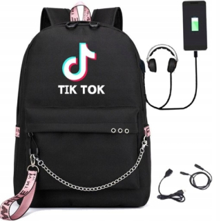 Školská taška, batoh - TIK TOK TOK BACKPACK ŠKOČNÝ BACKPACK s USB nabíjačkou
