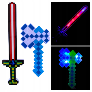 Ax + Sword Zbrane Minecraft LED Sound Set
