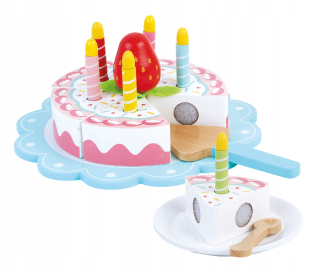 Narodeninová torta so sviečkami, jahoda