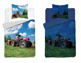 Detský set paplón, vankúš - Traktor 3571 posteľná bielizeň svieti v tmavej 140x200cm