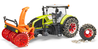 Claas traktor s snehu zo striech budov Bruder 03017