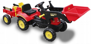 Pedálový traktor s lyžičkou prívesu+ príslušenstvo