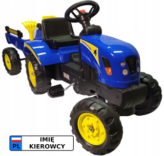 Traktor na pedále s prívesom + tabuľa s názvom