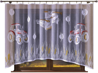 Detské záclony - Traktory - opona natretá 300x140 cm (pripravená)