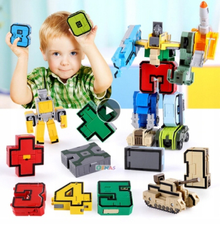Transformátory 15ks čísla robot robot číslica no