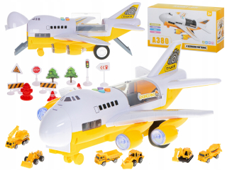 TRANSPORTER AIMPLANE + 6 AUTOMOBILOVÝCH AUTOMISIE VOZIDLÁ BOK /