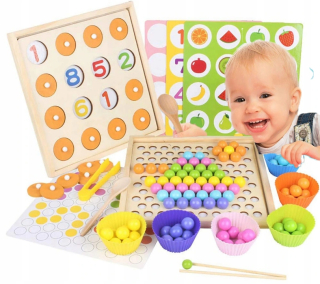 Mozog školenia klip korálky puzzle drevené guľôčky
