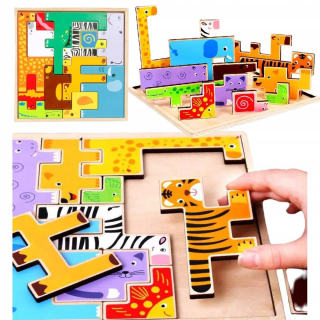 Drevené puzzle puzzle blokuje Montessori