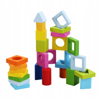 Geometrické puzzle. Farebné tvary