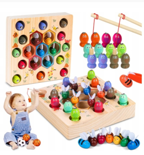 Montessori puzzle Fish Bee Fishing