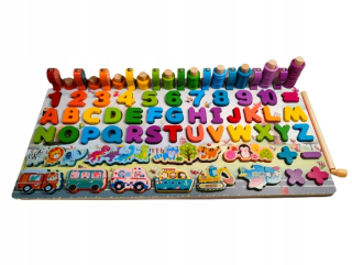 Drevo puzzle Montessori Chalk Letters číslica