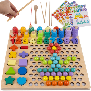 Puzzle drevené triedičky korálky korálky + číslice