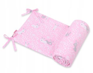 Chránič do detskej postielky - Universal COT Protector - ružové zajačiky