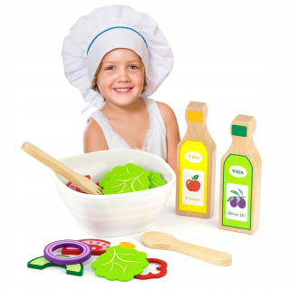 VIGA Drevená KIT Zelenina a šalát príbory