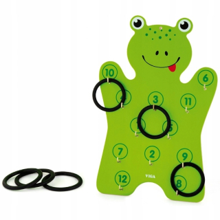 Viga Drevená hra Frog Ring hádzanie k cieľu