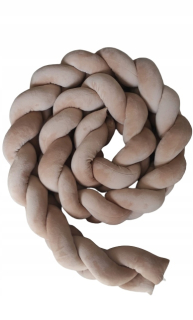 Chránič do detskej postielky - Vrkoč, 300 cm ochranca, velor, svetlo hnedá