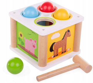 Pohon 4 loptičky palička drevené Zvieratá