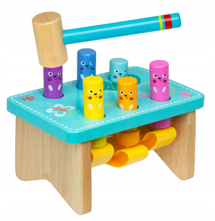 POHON VŔTAČKY BLOK DREVENÉ KLADIVO MONTESSORI BLOK