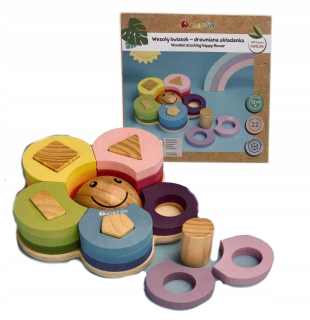 Veselá kvetina - drevené puzzle ELEFUN 22 EL.