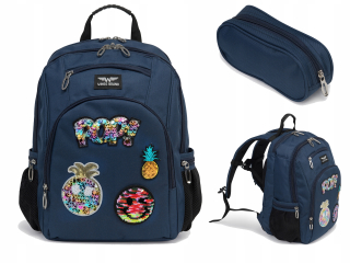 Školská taška - batoh, set, zostava - Wings School Bathpack SchoolBag Set ceruzky Case 2in1