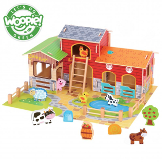 Stavebnica - Woopie Green Mega Farm postavy živočíšnych stodole
