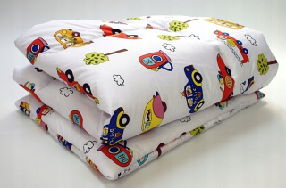 Detský paplón a vankúš - Farebné anti -allergické náplň 100x135 carsy