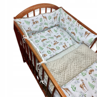 Detský paplón a vankúš - Posteľná bielizeň pre detskú postieľku 3el Minky set