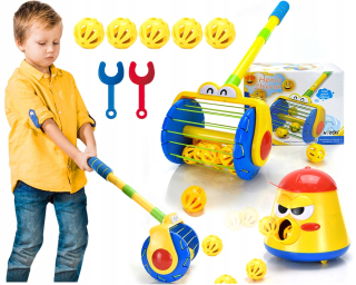 ZÁSOBNÍK S AUTOMATICKÝM VYPÚŠŤANÍM loptičiek + 10 loptičiek
