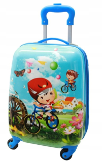 Detský kufor - Kabínový kufor. Dieťa. Kolesá. Rozprávka. Farby