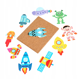 Korkové dierovanie puzzle puzzle ufo raketa