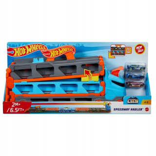 2v1 závodné transportér, 3 autá Hot Wheels GVG37