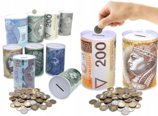 Detská pokladnička - XXL Big Metal Piggy Bank Can A Can Pln 200 Pln Peniaze