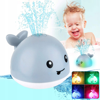 Bath Toy Whale posypané LED vodou
