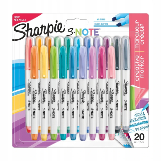 Sharpie S-note 20 pastelových farieb