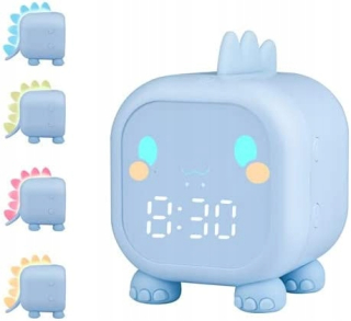 Hodiny do detskej izby - Sledujte nočnú lampu budíka Termometer dinosaurus