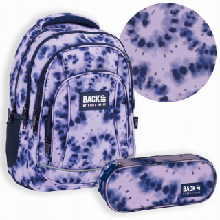 Školský batoh - Sada 2 v 1 batohu ceruzka zálohovanie kravaty Purple