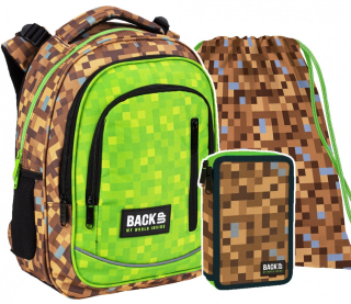 Školský batoh - Sada 3 El. Batoh hry pre fanúšikov hry Minecraft