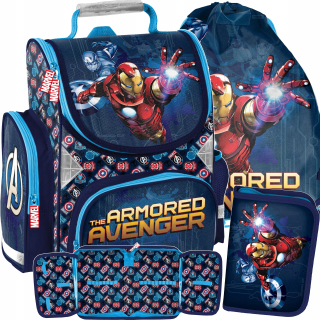 Aktovka - Sada 3in1 školskej tašky Avengers Iron Man